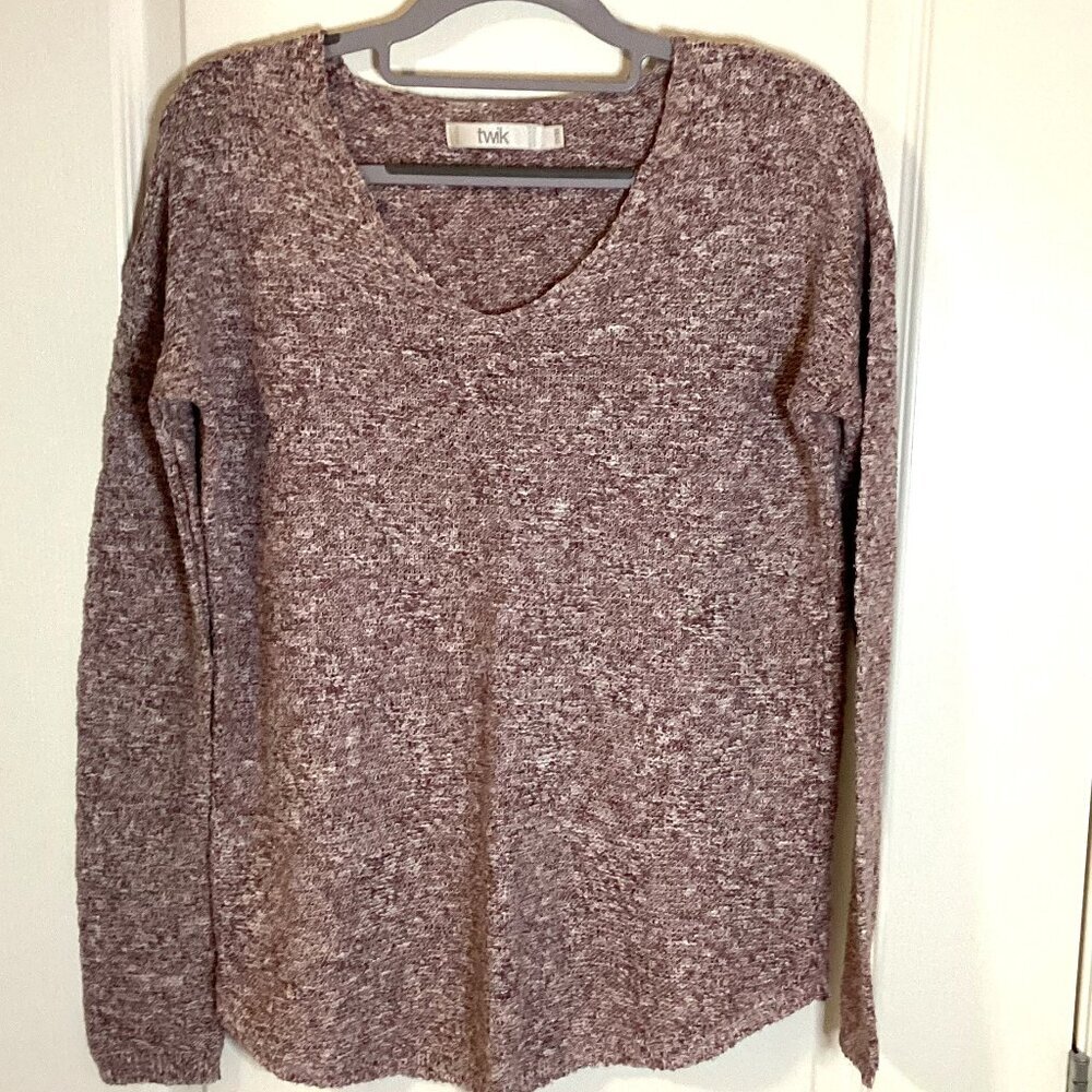 Twik Exclusivité Simons Women's Purple Knit Sweater Size TP/XS Long Sleeves